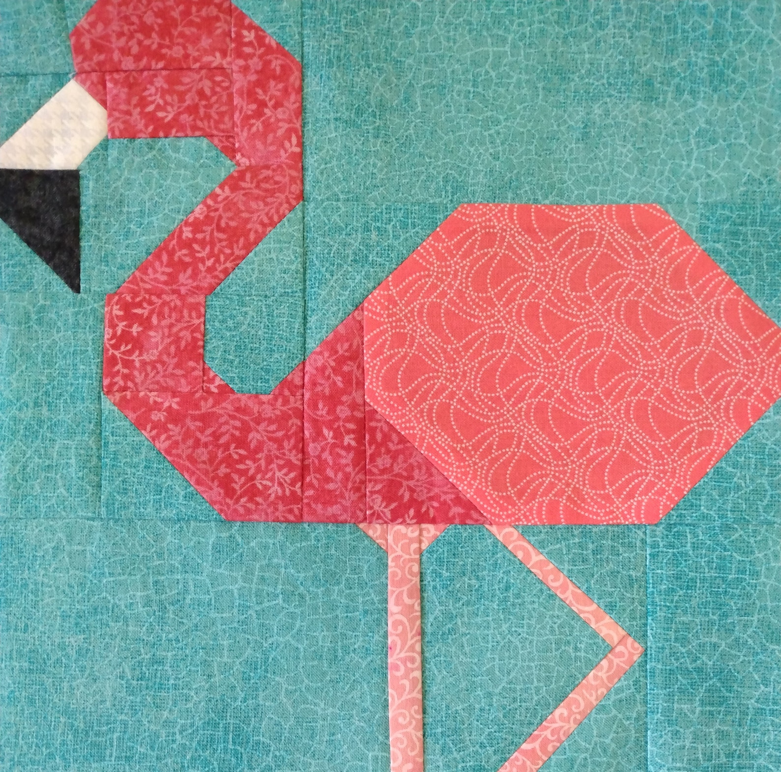 Flamingo Quilt Block Pdf Pattern Etsy