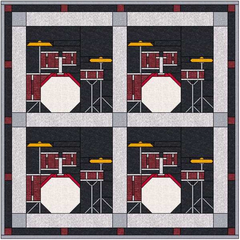 Drum Set Quilt Pattern Etsy