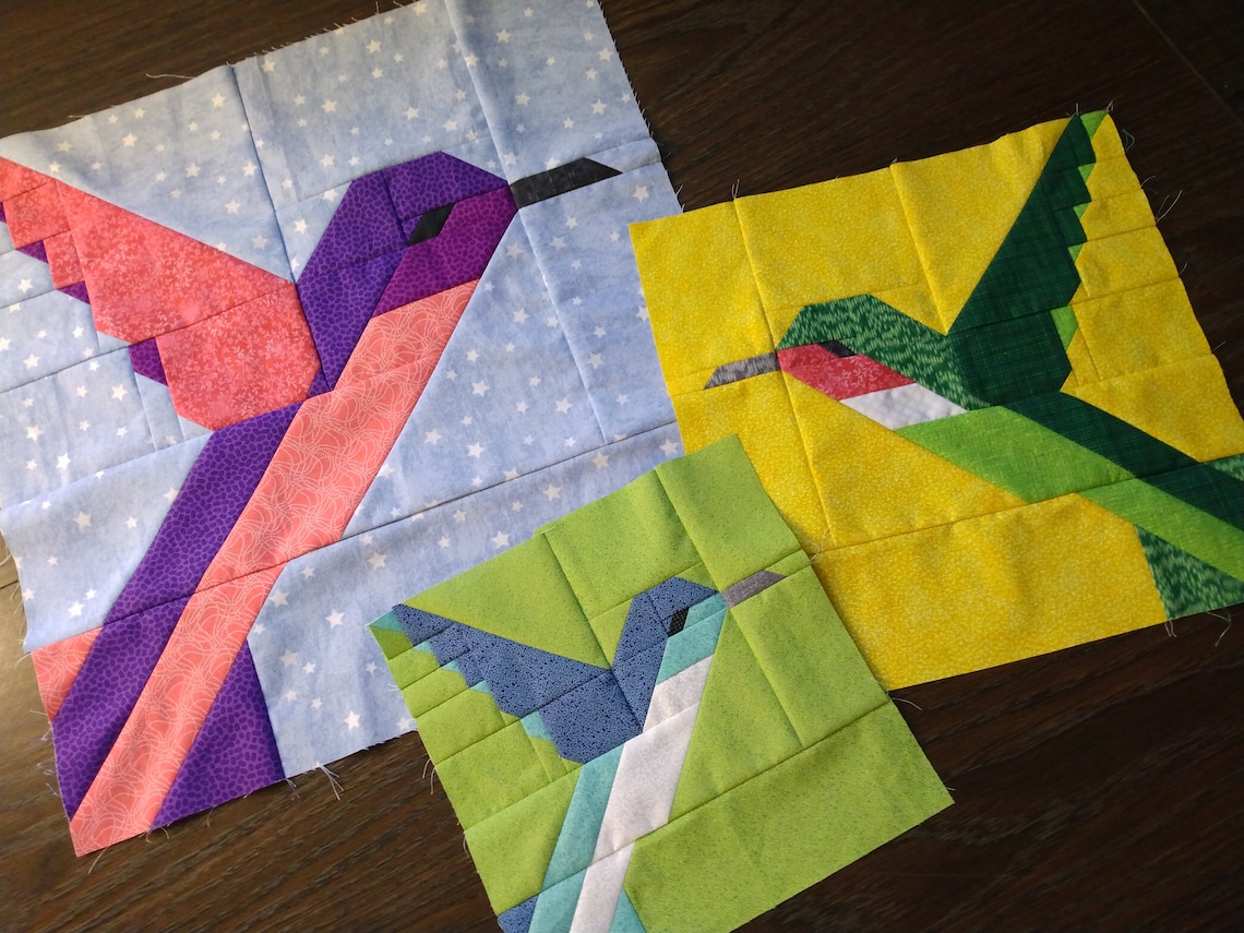 Hummingbird Quilt Block Pattern Etsy