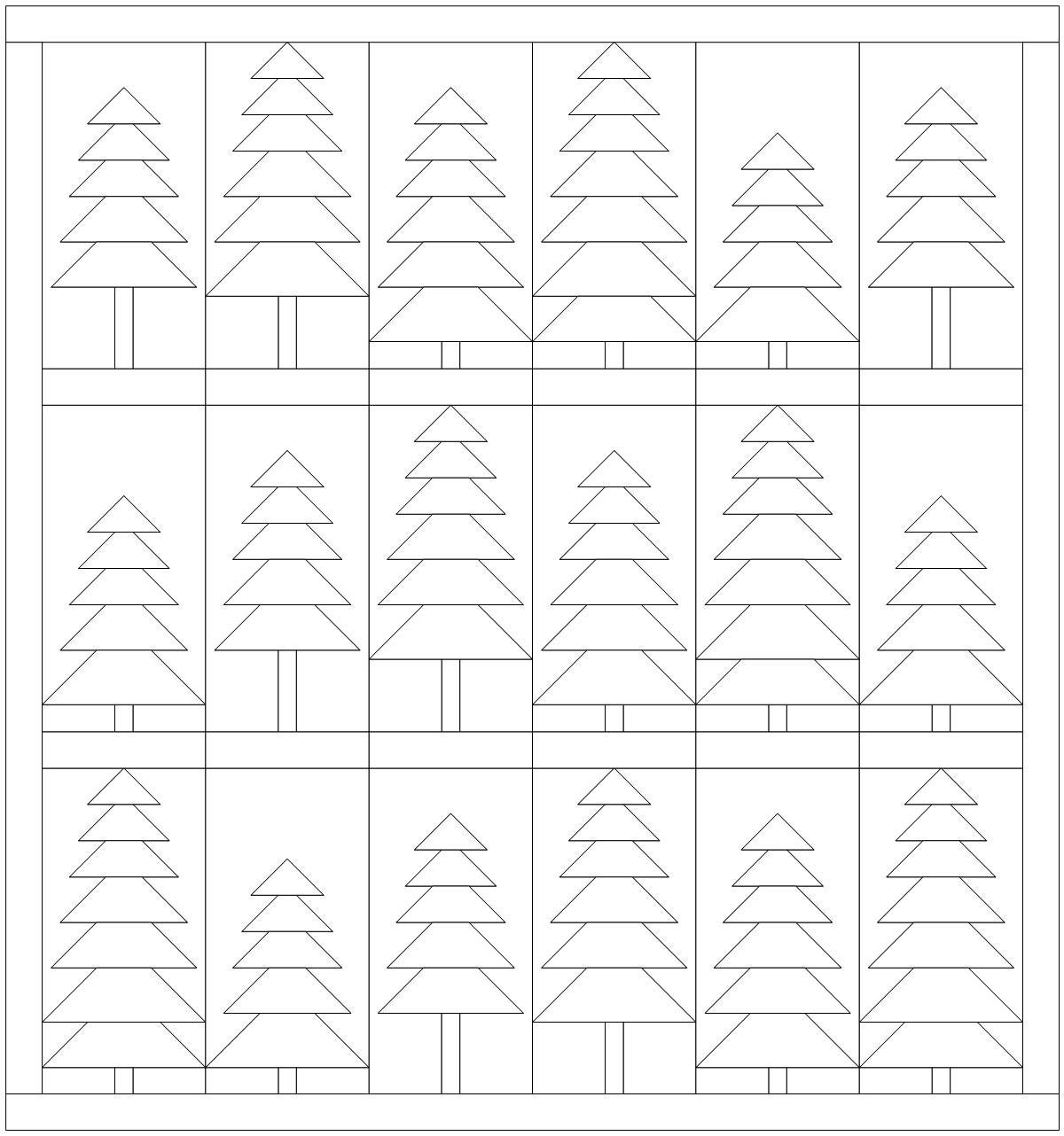 Pine Tree Forest Quilt Block Pdf Pattern - Etsy UK