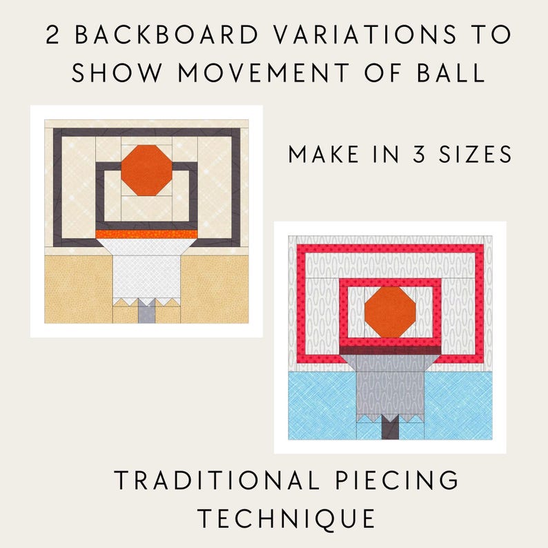 Basketball Hoop Quilt Block PDF Pattern - Etsy