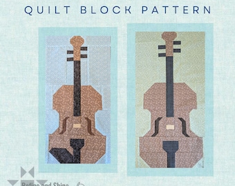 Patrón PDF para bloque de colcha de violín y violonchelo
