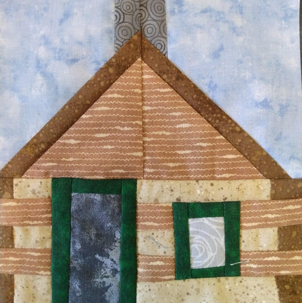Log Cabin House Quilt Block PDF Pattern - Etsy