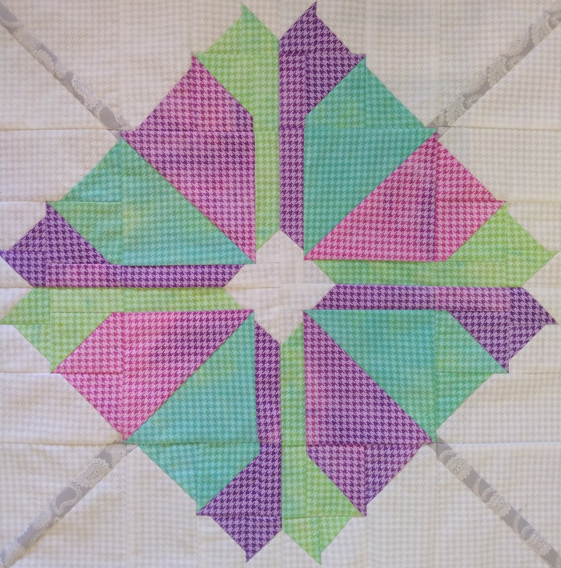 Diagonal Geometric Umbrella PDF Quilt Block Pattern Etsy