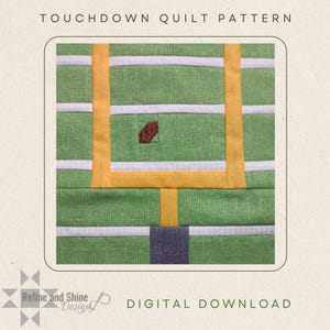 Football Touchdown Quilt Block PDF Pattern