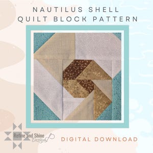 Nautilus Shell Quilt Block pdf Pattern