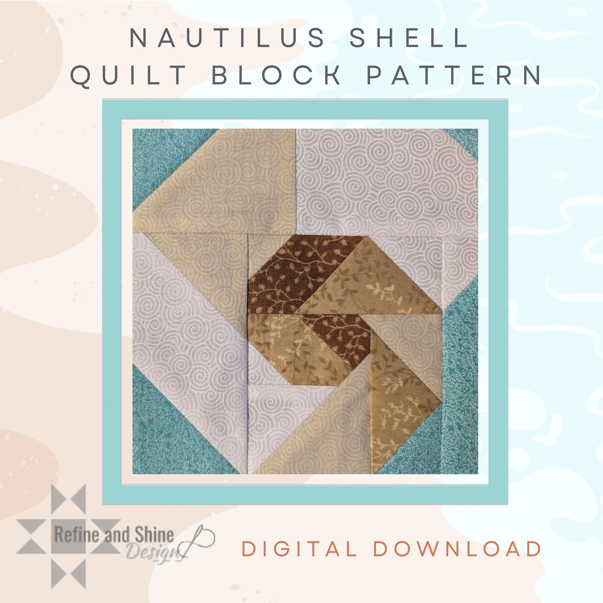 Nautilus Shell Quilt Block pdf Pattern