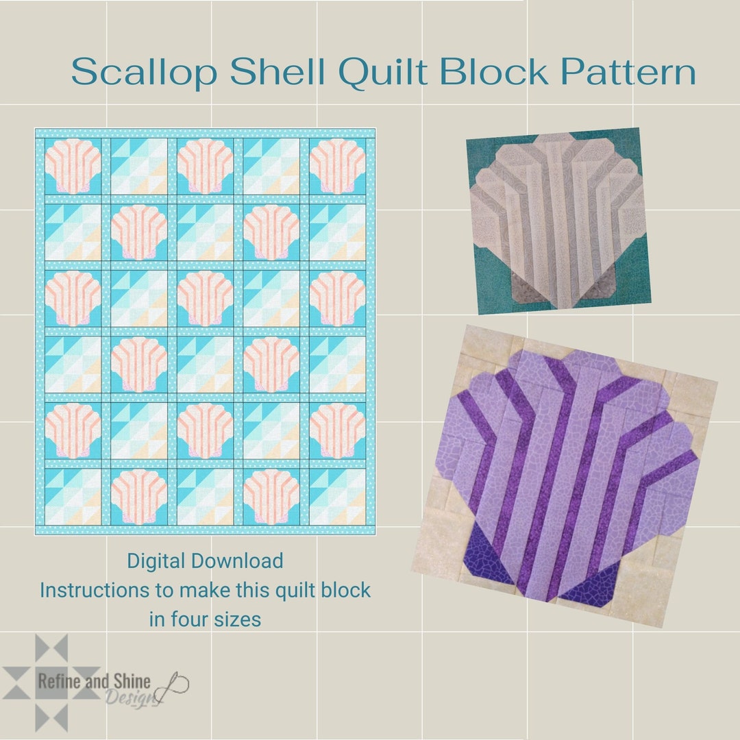 Scallop Shell Quilt Block Pdf Pattern - Etsy