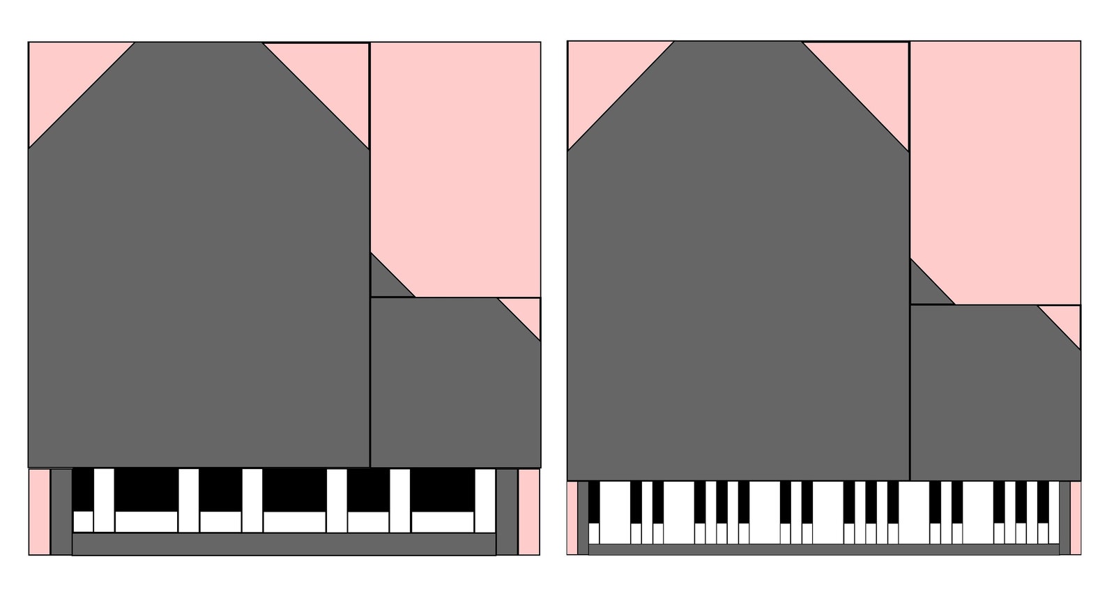 Piano keyboard Quilt Block PDF Pattern Etsy