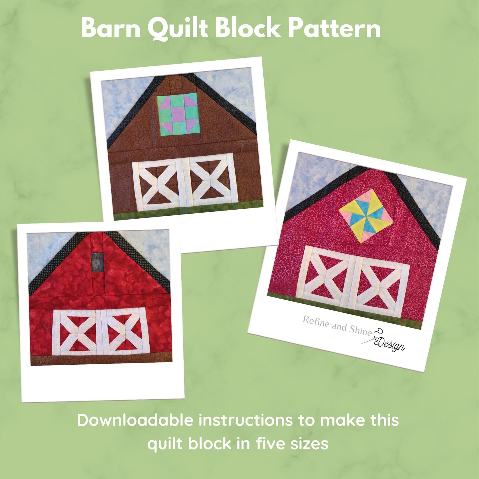 Barn Quilt Block PDF Pattern Etsy