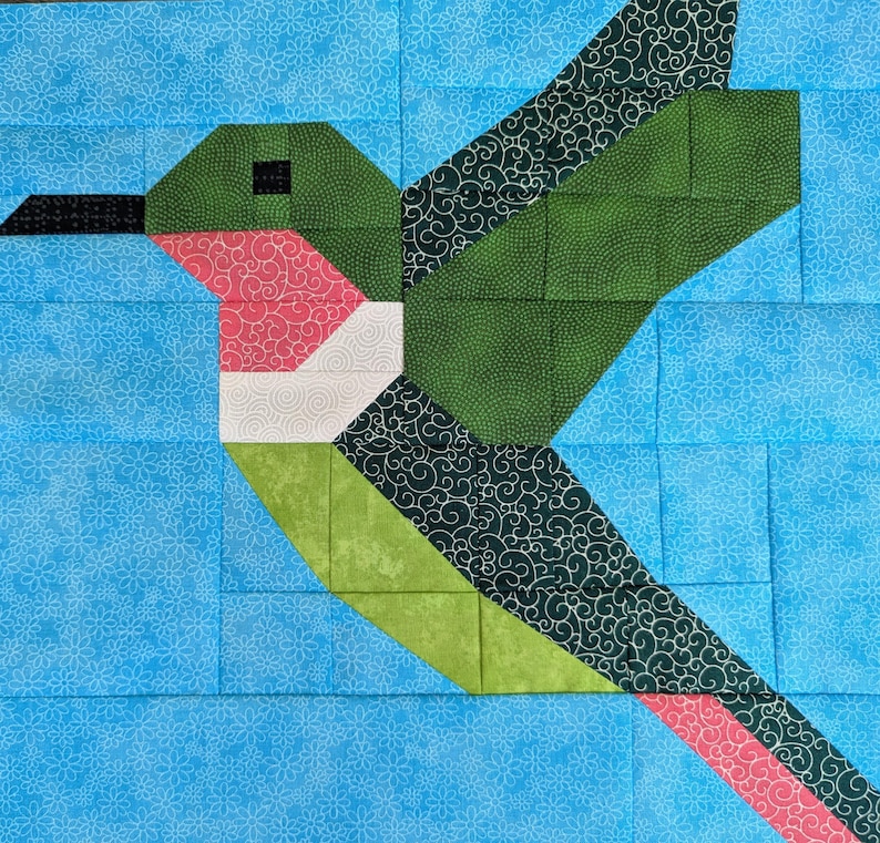 Hummingbird Quilt Block Pattern, Pdf, Instant Download - Etsy