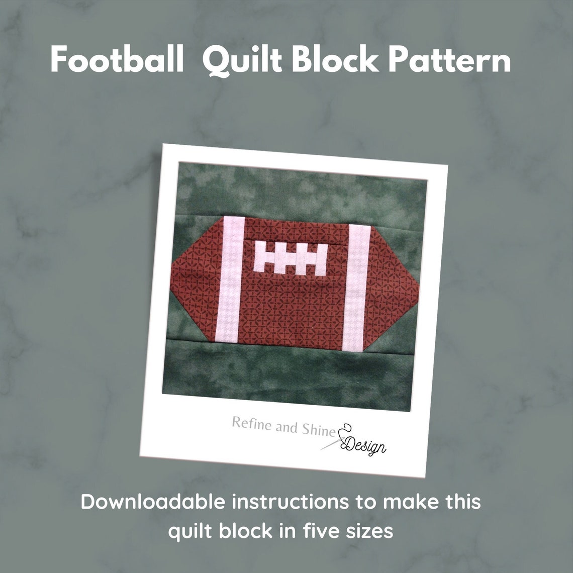 Football Quilt Block PDF Pattern Etsy