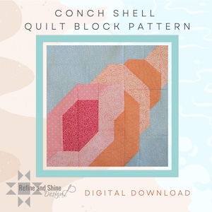 Conch Shell Quilt Block pdf Pattern