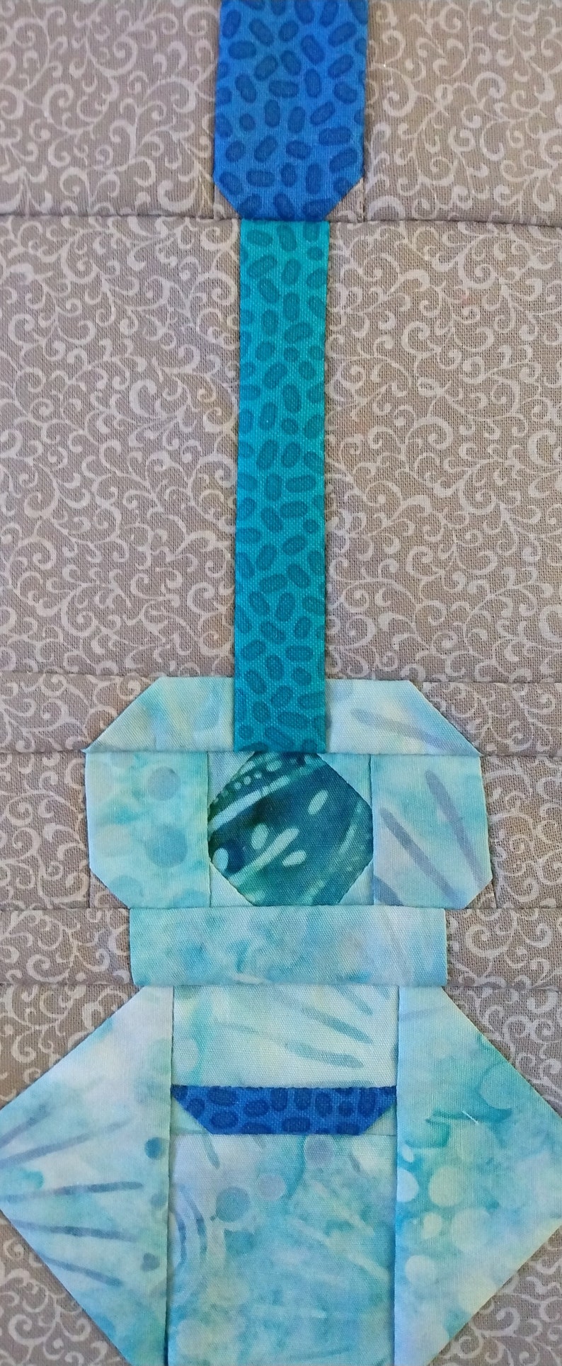 Folk Guitar ukulele Quilt Block PDF Pattern Etsy