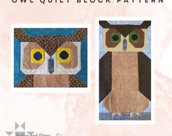 Owl Quilt Block pdf Pattern