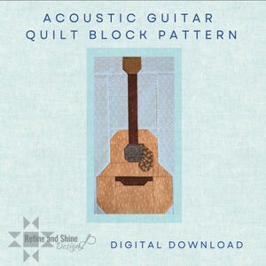 PDF-Muster für einen Quiltblock mit Akustikgitarre