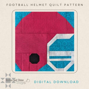 Football Helmet Quilt Block PDF Pattern