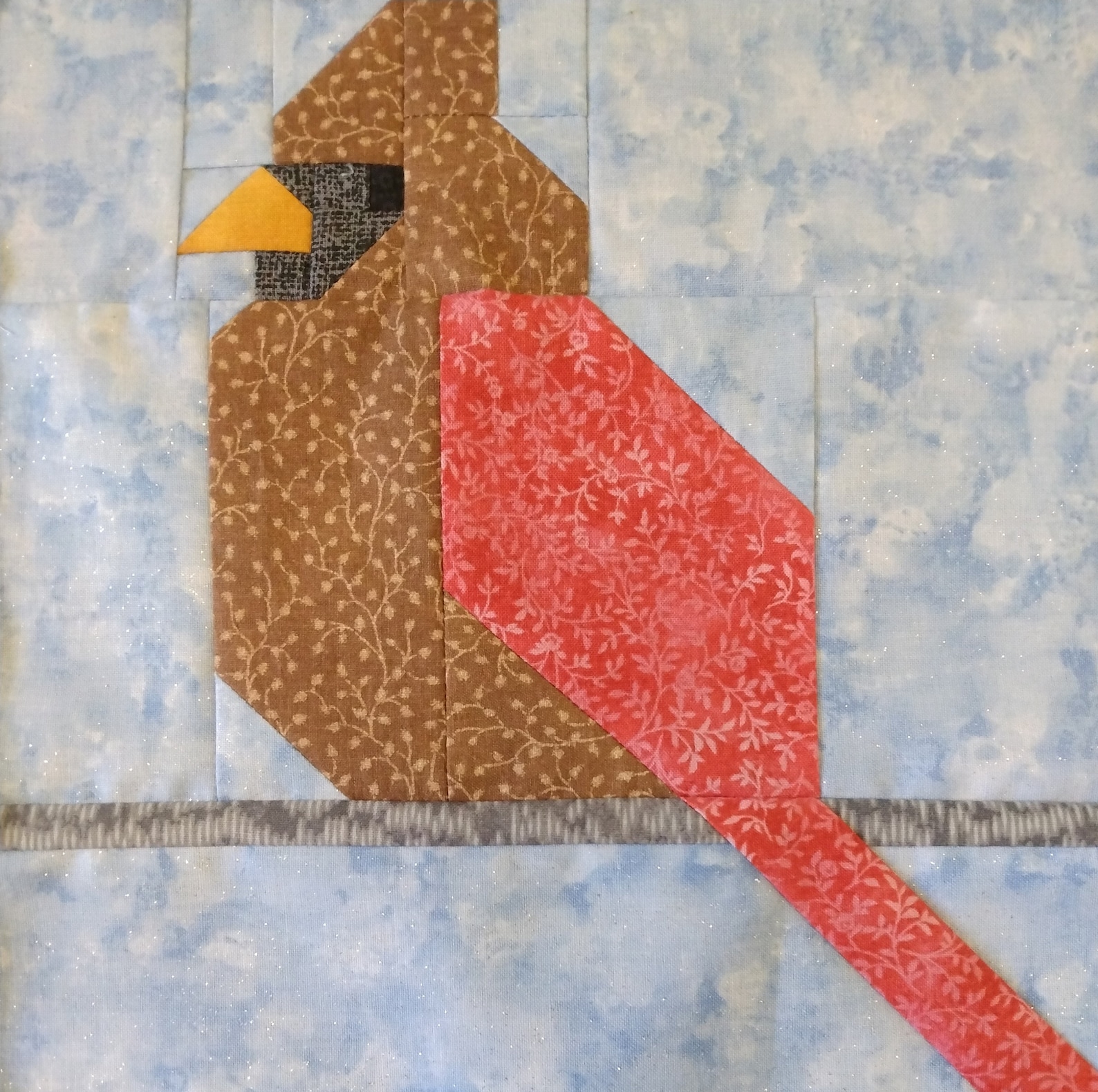 Cardinal Quilt Block Pdf Pattern Etsy