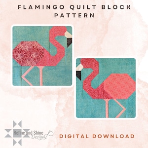 Flamingo Quilt Block pdf Pattern