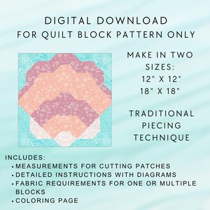 Scallop Shell Quilt Block Pdf Pattern - Etsy