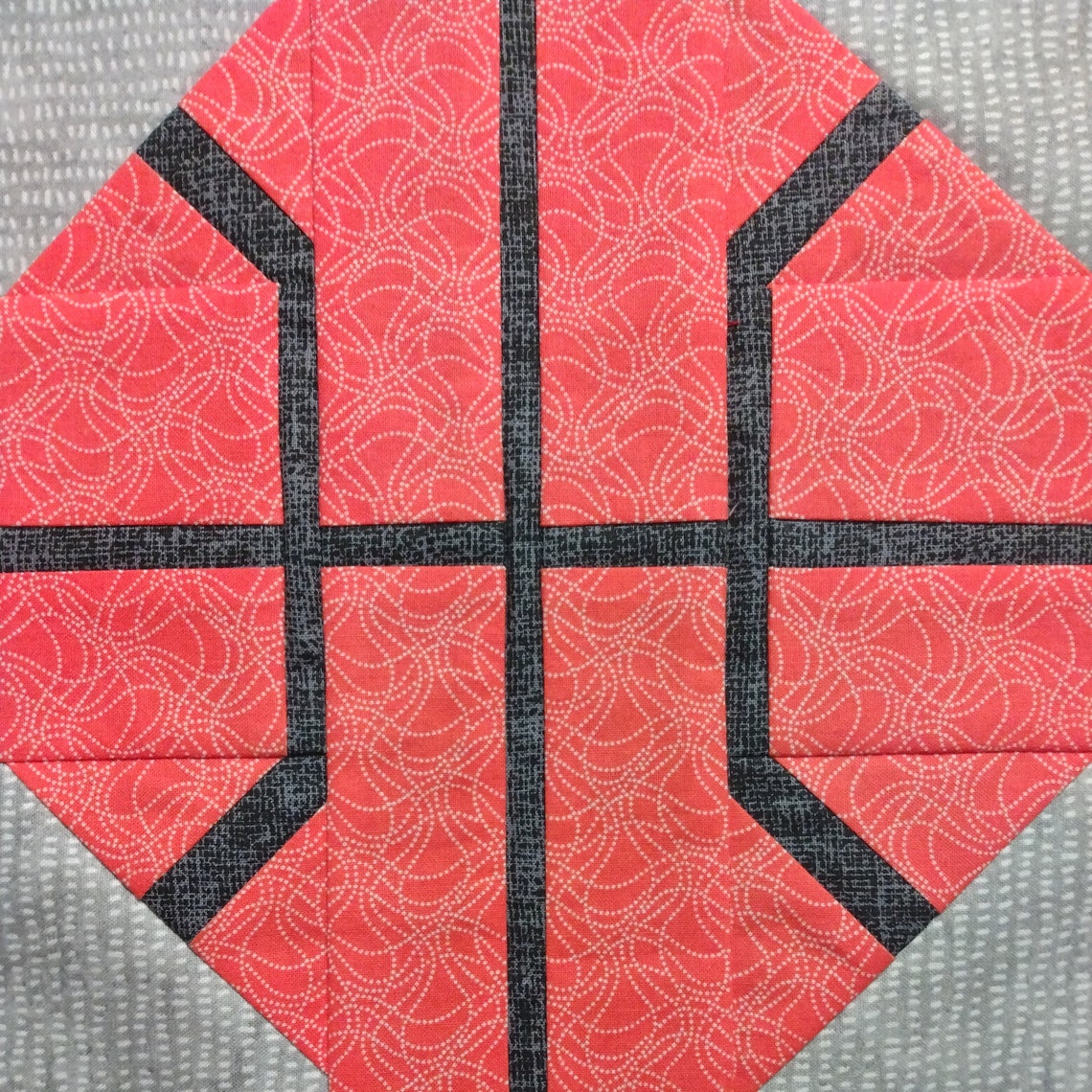 Basketball Quilt Block PDF Pattern Etsy