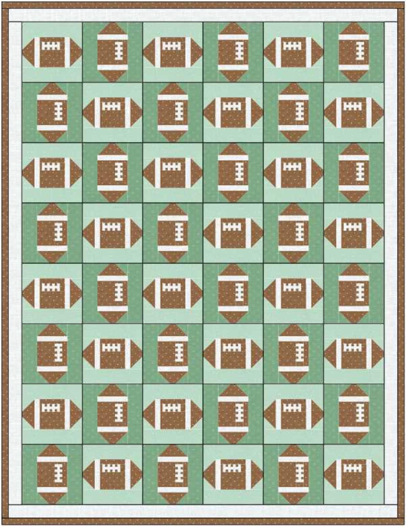 Football Quilt Block PDF Pattern Etsy