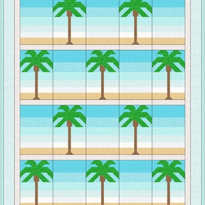 Palm Tree Ocean Quilt Block Pdf Pattern - Etsy