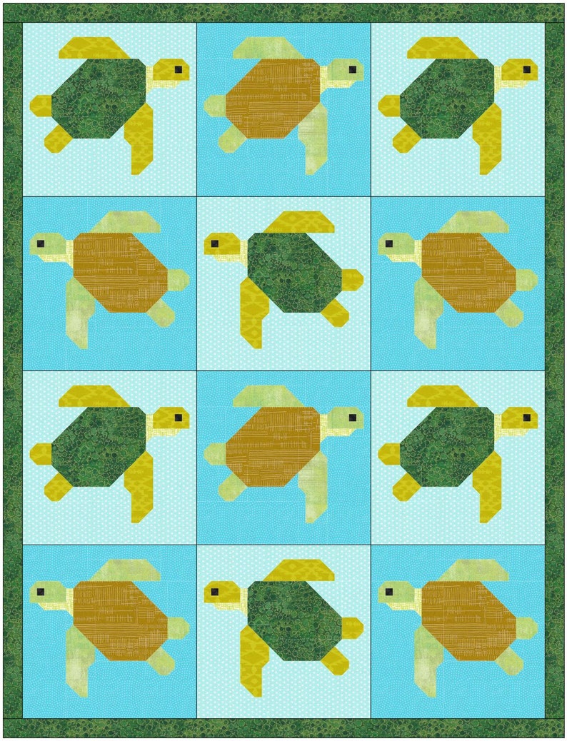 Sea Turtle Quilt Block pdf Pattern image 7