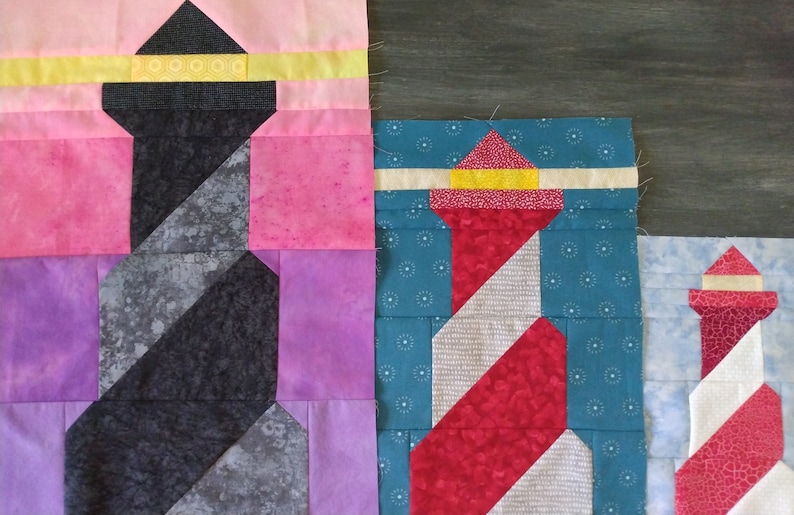Lighthouse Quilt Block Pdf Pattern Etsy