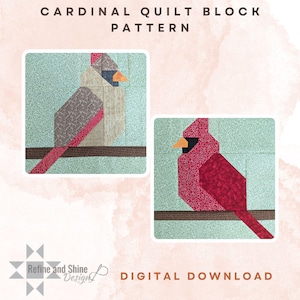 Wzór na blok kołdry Cardinal w formacie PDF, do natychmiastowego pobrania