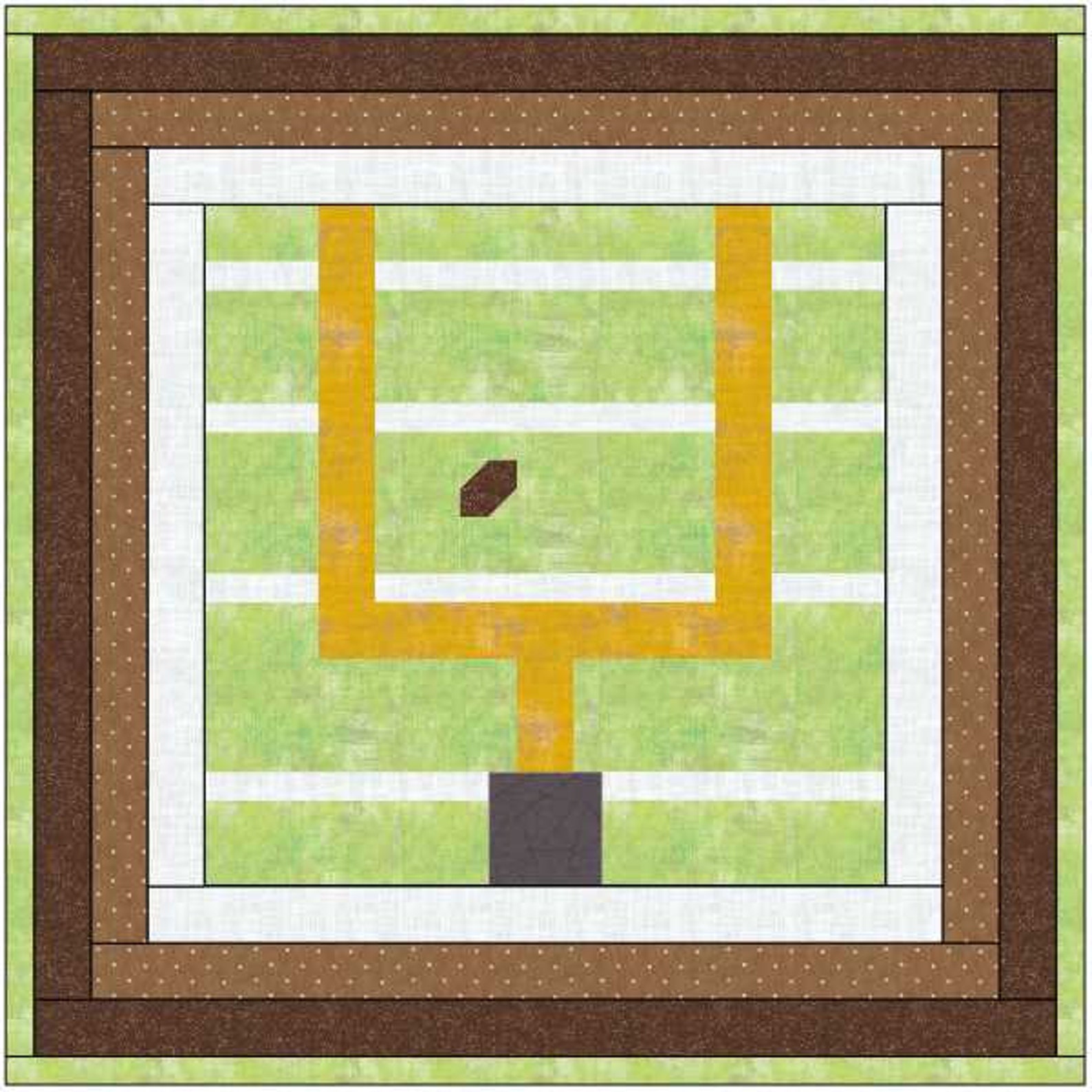 Football Touchdown Quilt Block PDF Pattern Etsy
