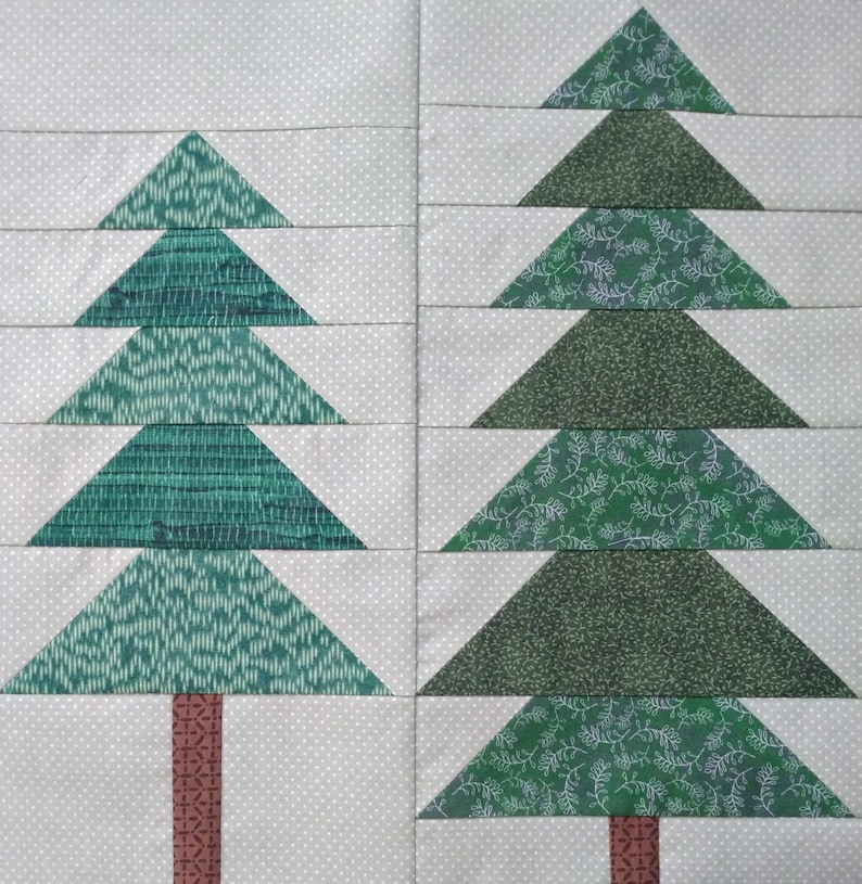 Pine Tree Forest Quilt Block Pdf Pattern - Etsy