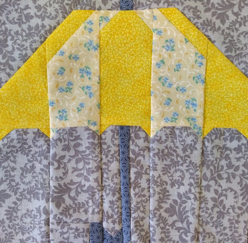 Rainy Day Umbrella Quilt Block PDF Pattern Etsy