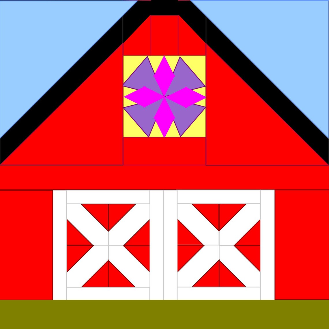Barn Quilt Block PDF Pattern Etsy