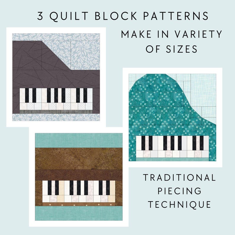 Piano (keyboard) Quilt Block PDF Pattern - Etsy