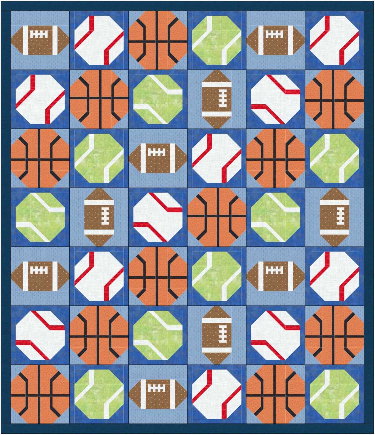 Sports Fan Quilt Pattern Pack Downloadable Pdf Etsy