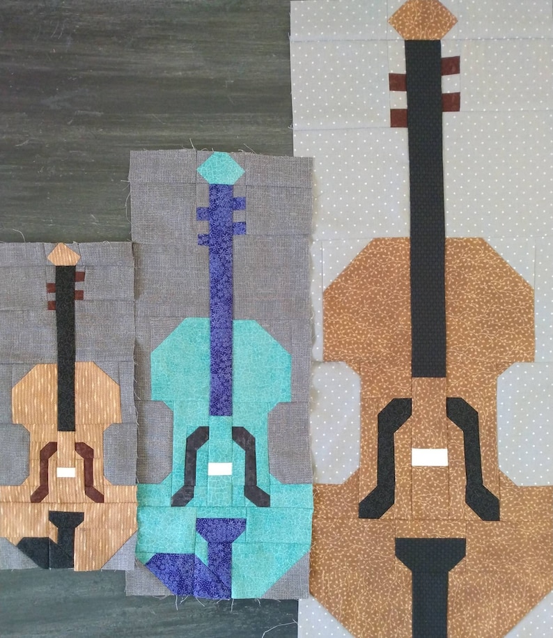 Violin & Cello Quilt Block PDF Pattern Etsy