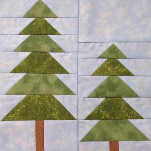 Pine Tree Forest Quilt Block Pdf Pattern - Etsy