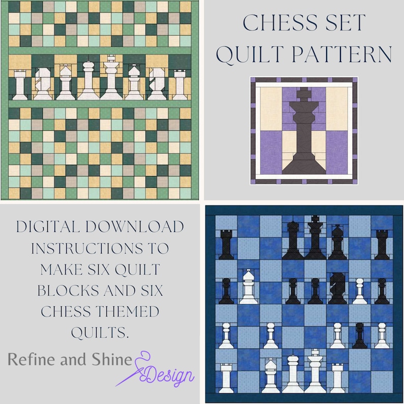 Chess Set Quilt Pattern Pack Pdf Etsy