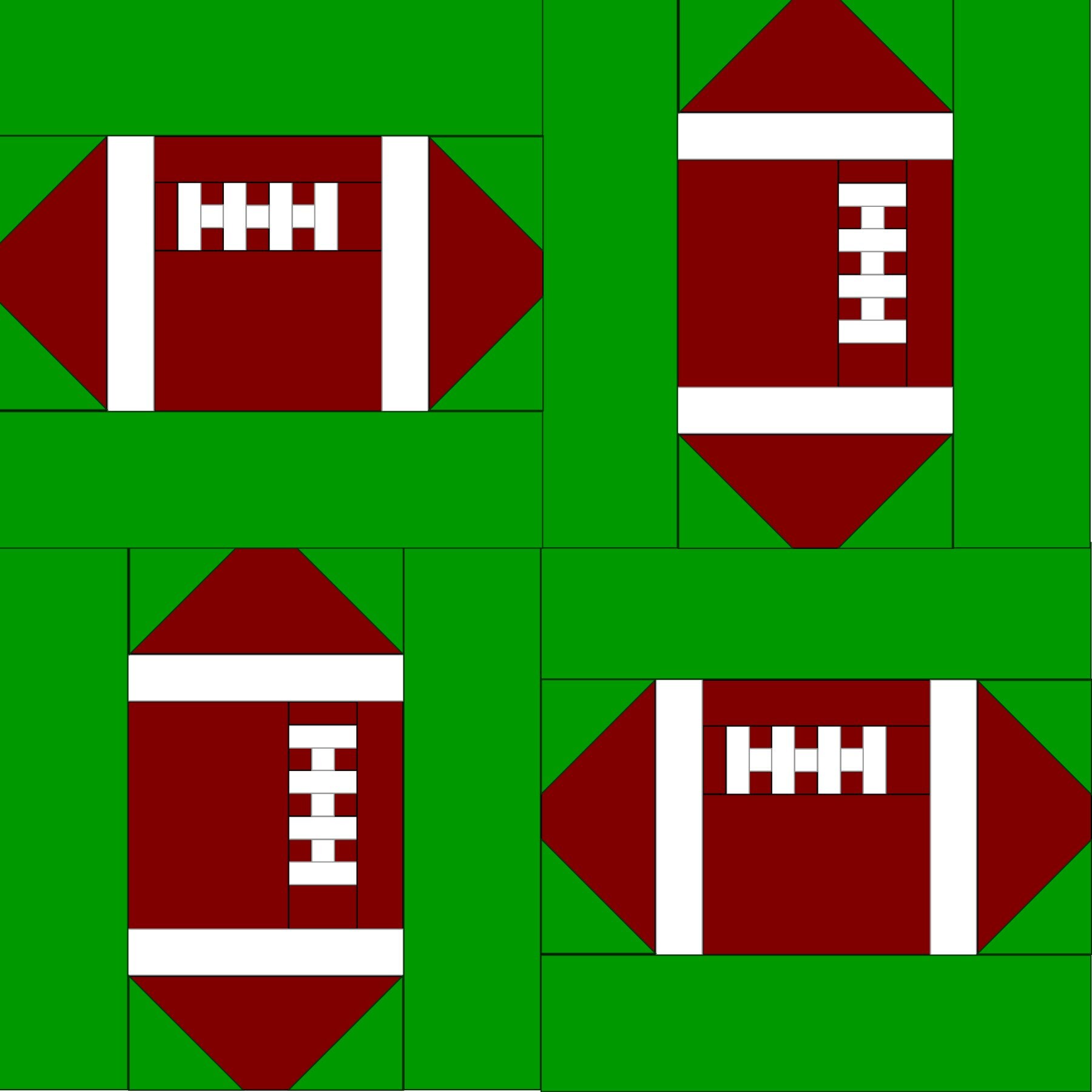 Football Quilt Block PDF Pattern Etsy