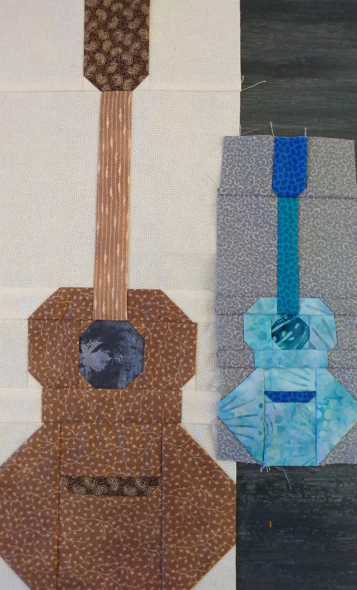 Folk Guitar ukulele Quilt Block PDF Pattern Etsy