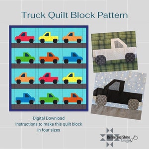 Pick up Truck Quilt Block pdf Pattern