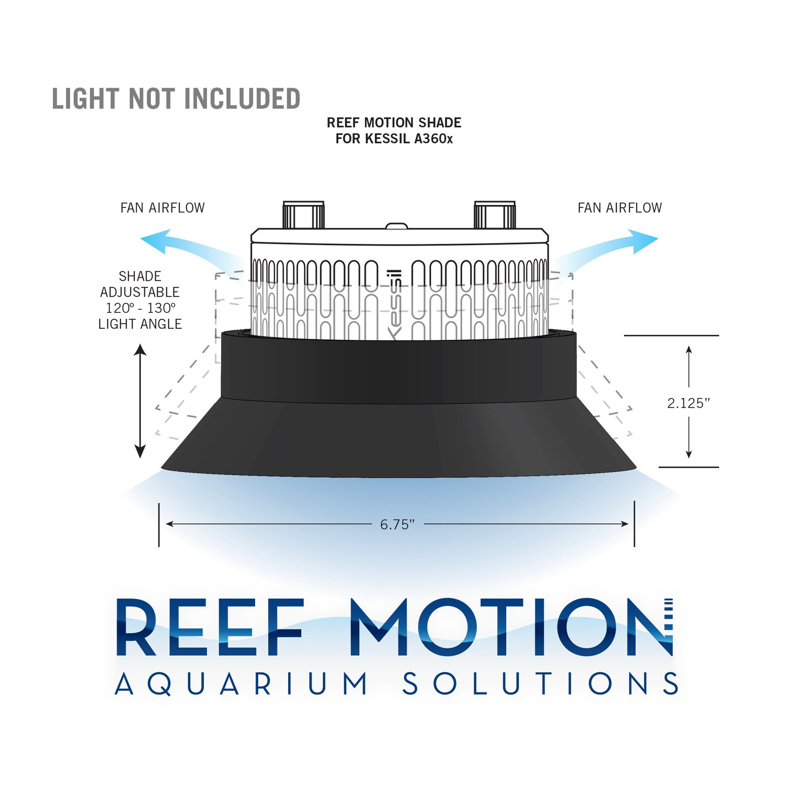 Light Shade for Kessil Tuna/sun Aquarium Lights curved Adjustable Etsy