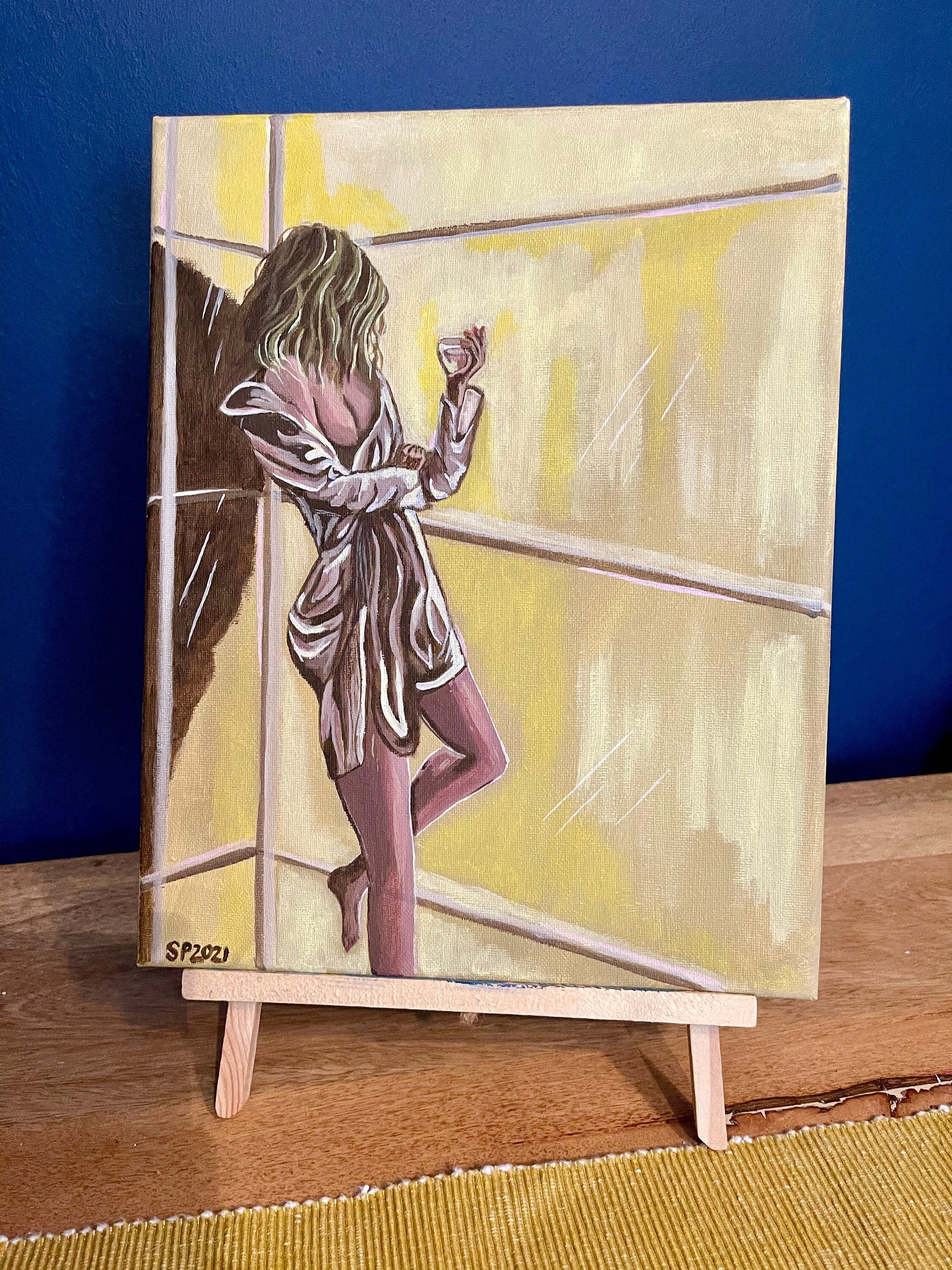 Lonely Girl... acrylic artwork on canvas. Painting. Etsy