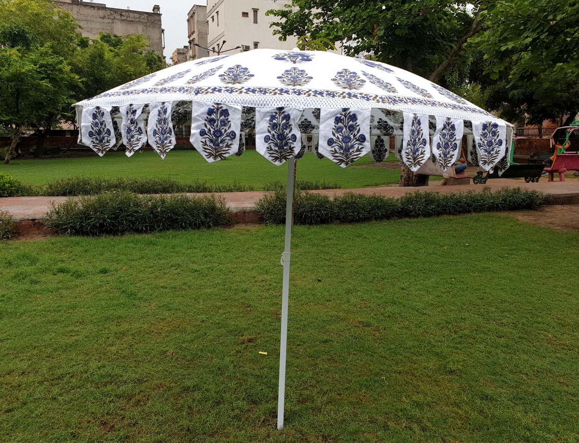 100% Ctton Großer Gartenschirm Dekorativer Outdoor | Etsy