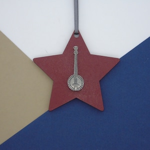 Banjo Christmas Decoration - Banjo Christmas Ornament - Music Christmas Gift - Music Lover - Banjo Charm - Music Gift - Banjo Player Gift
