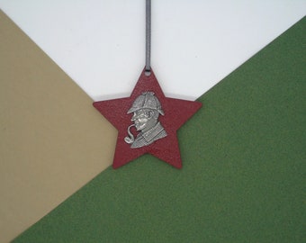 Decoração de Natal Sherlock Holmes - Enfeite Sherlock Holmes - Presente de Natal para Amantes de Livros - Árvore de Natal Vintage - Natal com Livros