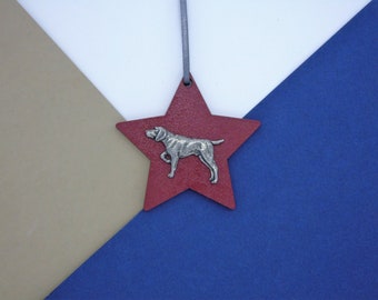 Deutscher Zeiger Holzstern - Zeiger Weihnachtsbaumschmuck - Hund hängende Ornament - Hund Mama Geschenk