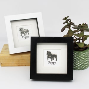 Cadeau personnalisé pour chien - Bulldog anglais encadré cadeau - Bulldog Dog Memorial - Nouveau cadeau pour chien Bulldog - Bulldog Dog Home Decor - Cadeau de maman chien