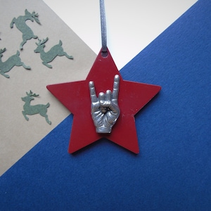 Rock On Christmas Tree Decoration - Music Christmas Ornament - Rock Christmas Decoration - Handmade Christmas Decor - Unique Christmas Decor